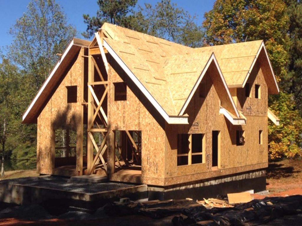 residential home under construction with structural insulated panels