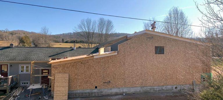 structural insulated wall panel on a construction site
