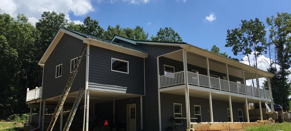 finished exterior of residential 2 story home using structural insulated panels