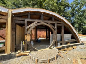 structural insulated panel curved roof on a tiny house