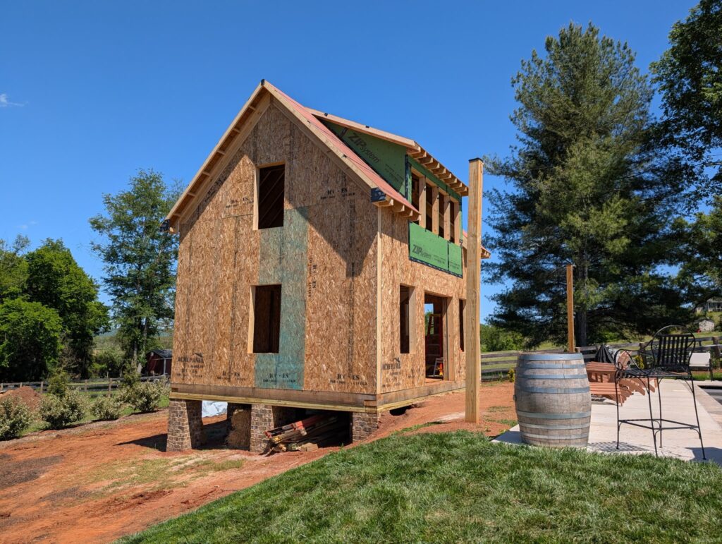 residential home under construction with structural insulated panels
