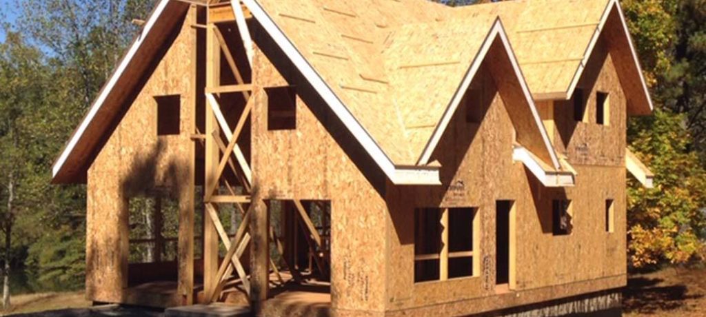 residential home under construction with structural insulated panels